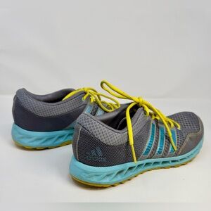 Adidas Falcon Elite 2 Gray and Aqua Sneakers with Yellow Accents